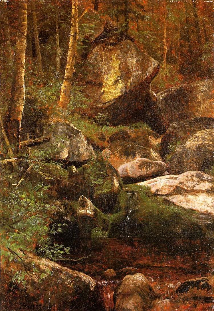 Albert Bierstadt Oil Painting Forest Stream - Click Image to Close